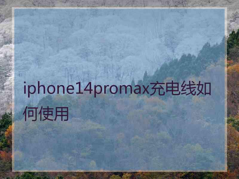 iphone14promax充电线如何使用