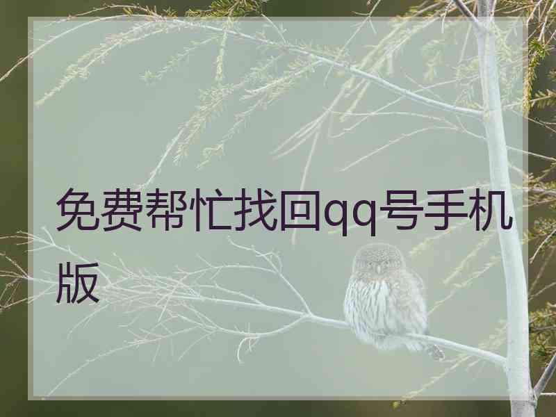 免费帮忙找回qq号手机版