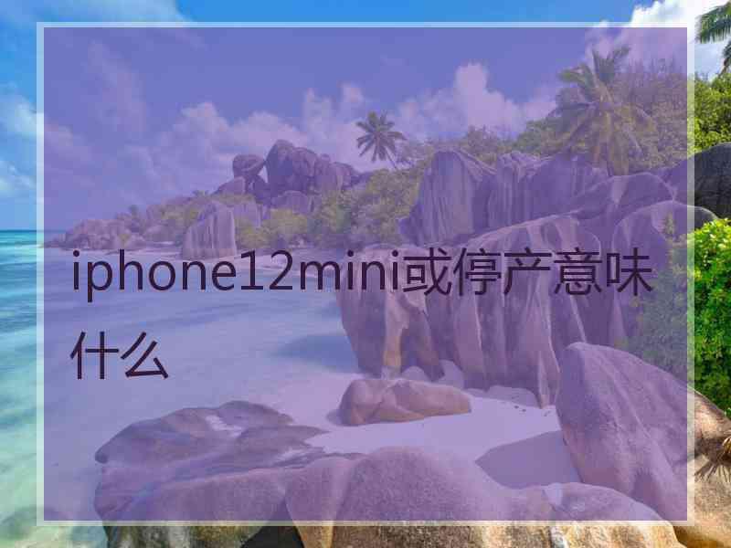 iphone12mini或停产意味什么