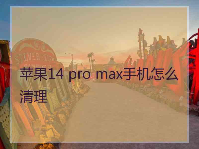 苹果14 pro max手机怎么清理