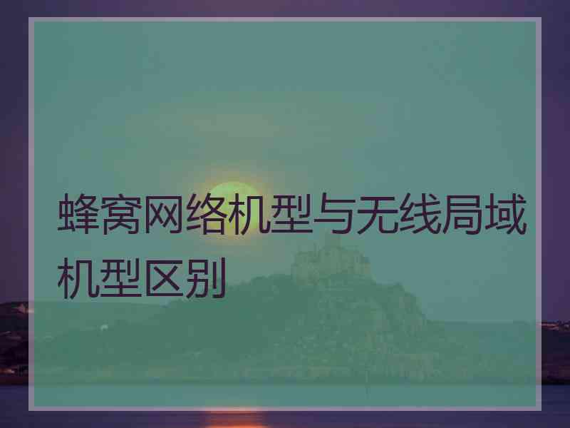 蜂窝网络机型与无线局域机型区别