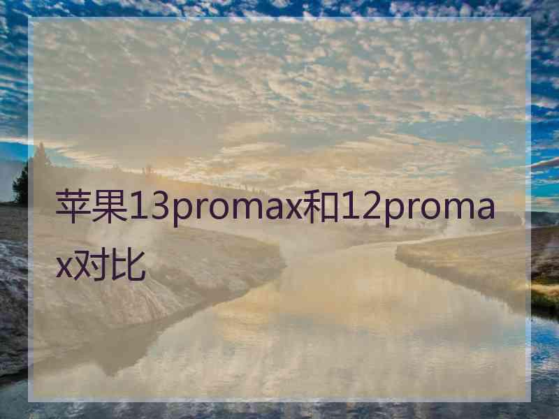 苹果13promax和12promax对比