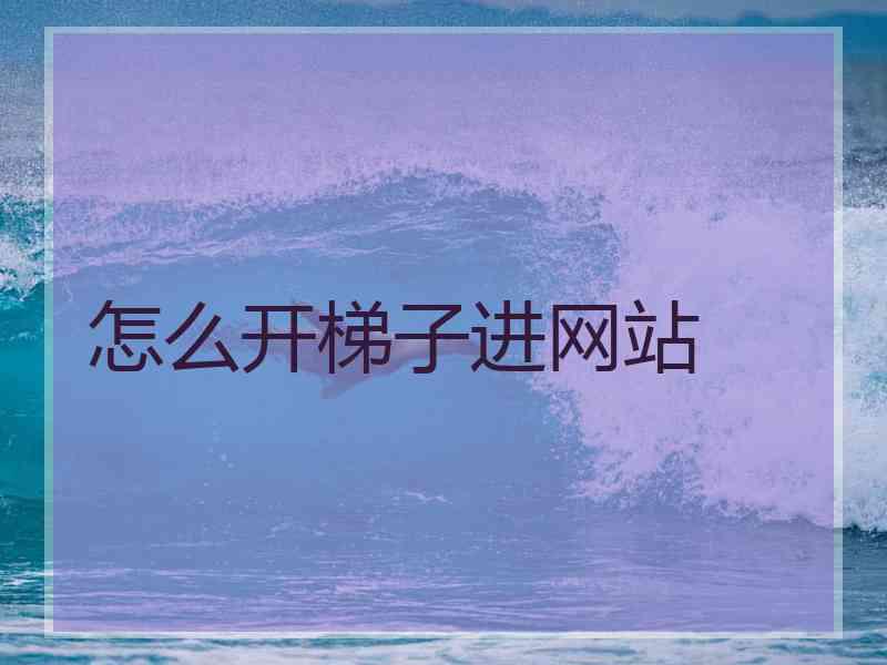 怎么开梯子进网站