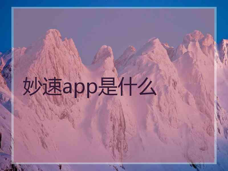 妙速app是什么