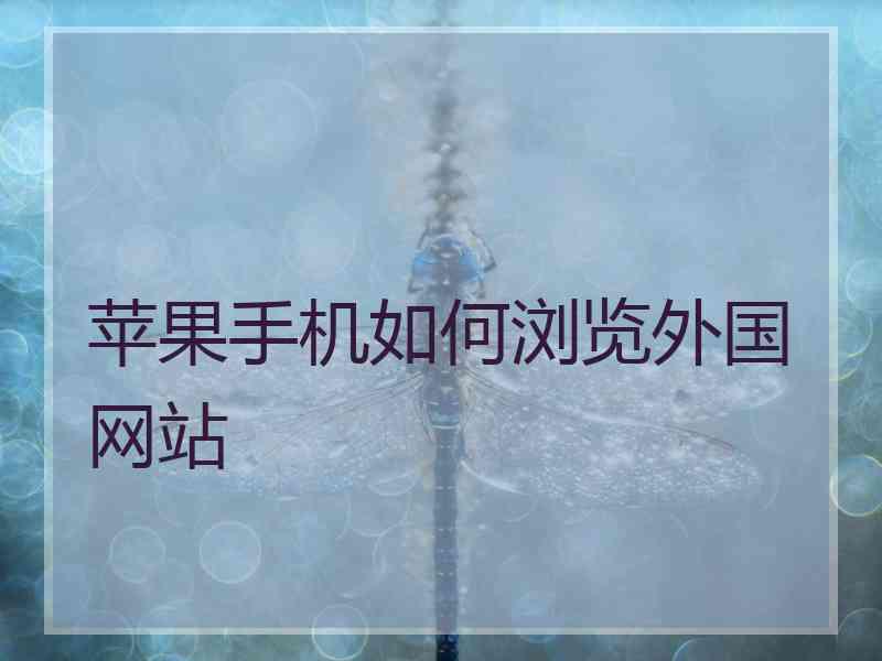 苹果手机如何浏览外国网站