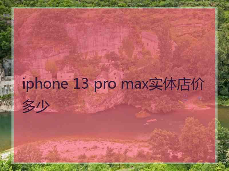 iphone 13 pro max实体店价多少