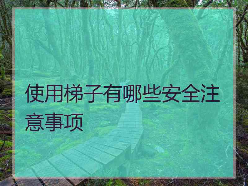 使用梯子有哪些安全注意事项