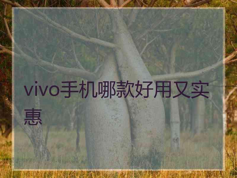 vivo手机哪款好用又实惠