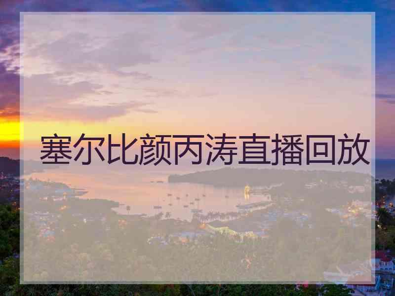 塞尔比颜丙涛直播回放