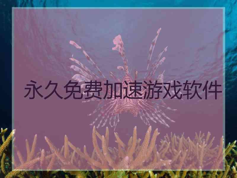 永久免费加速游戏软件