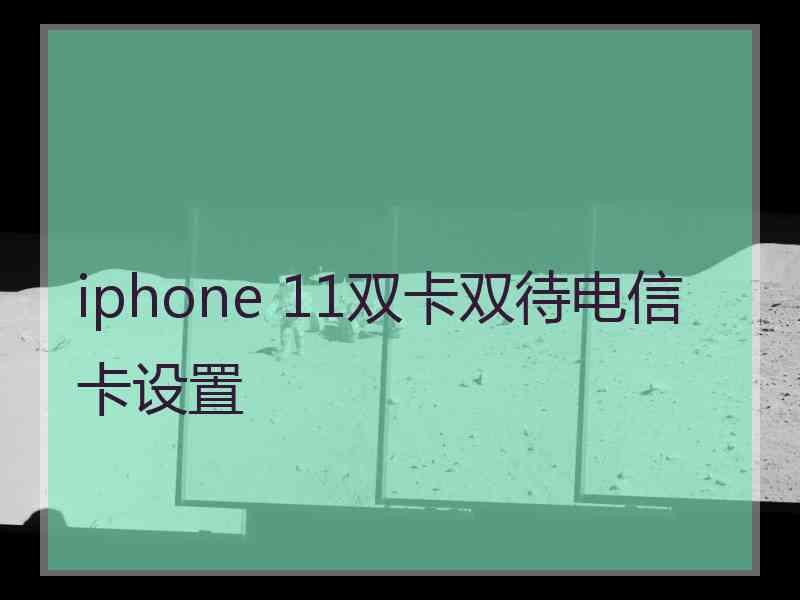 iphone 11双卡双待电信卡设置