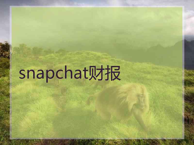 snapchat财报