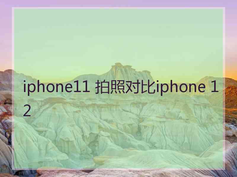 iphone11 拍照对比iphone 12