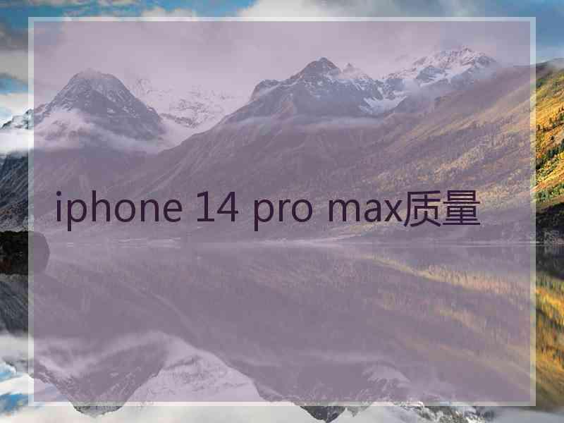 iphone 14 pro max质量