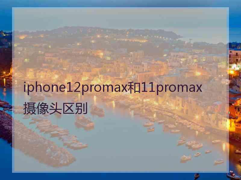 iphone12promax和11promax摄像头区别