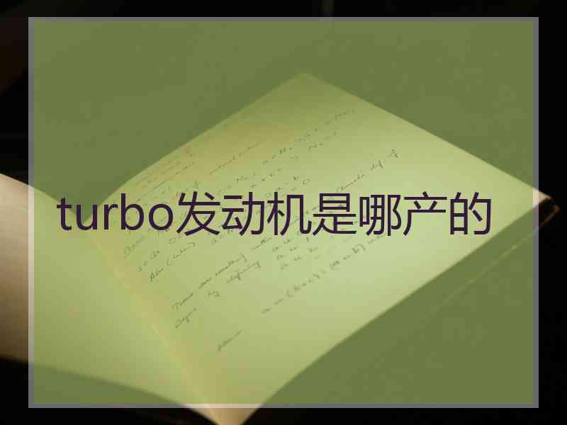 turbo发动机是哪产的