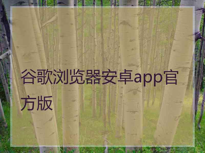 谷歌浏览器安卓app官方版