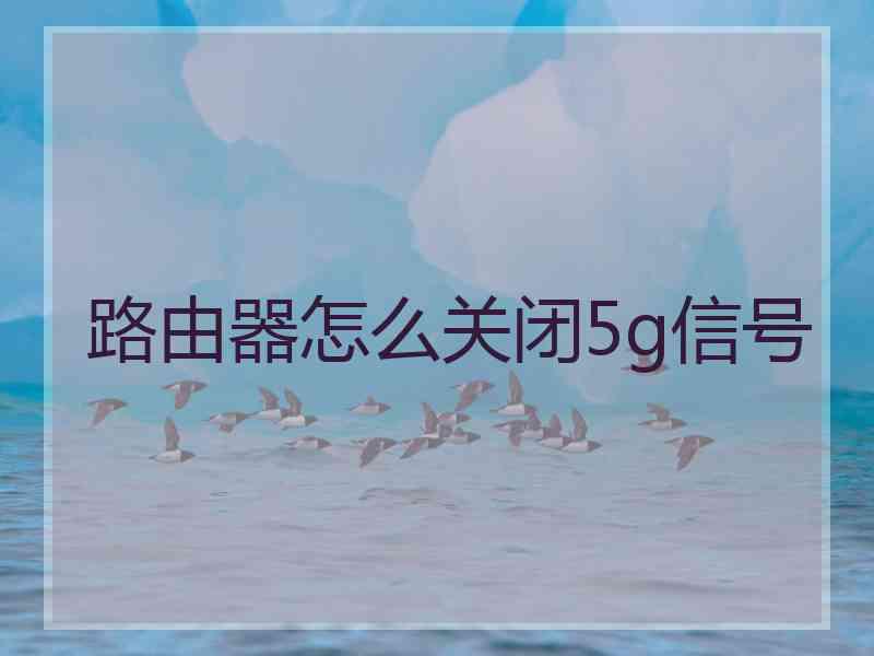 路由器怎么关闭5g信号