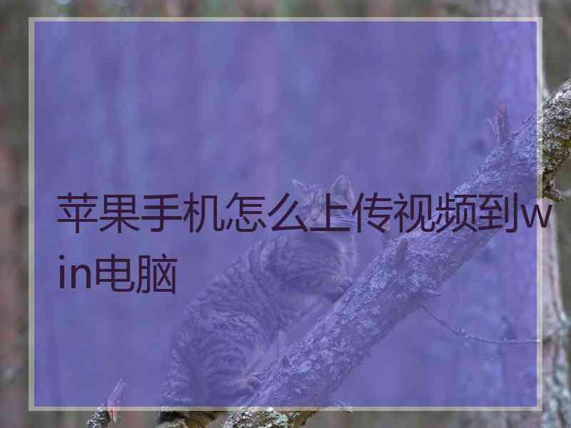 苹果手机怎么上传视频到win电脑