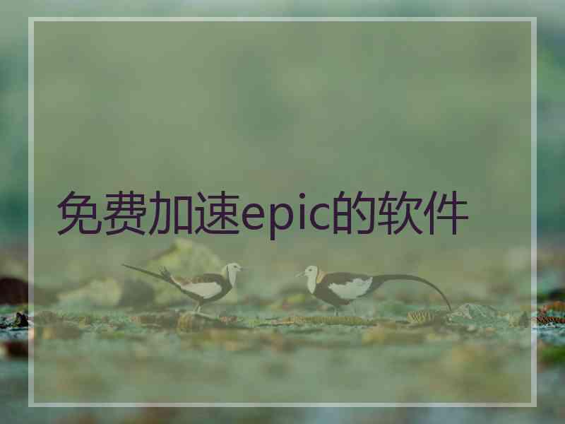 免费加速epic的软件