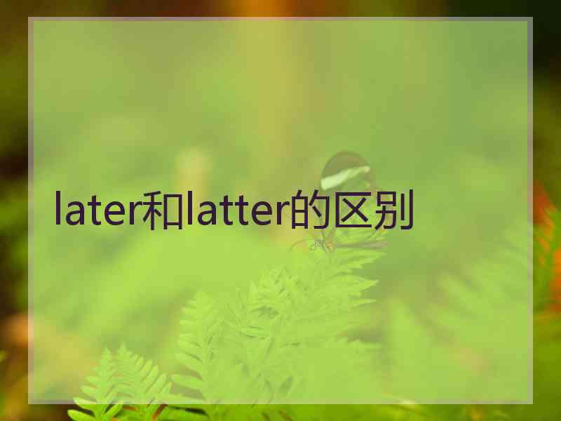 later和latter的区别