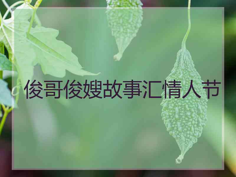 俊哥俊嫂故事汇情人节