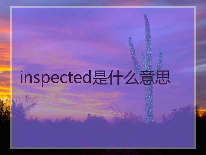 inspected是什么意思