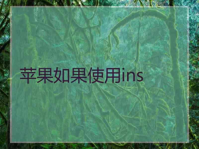 苹果如果使用ins