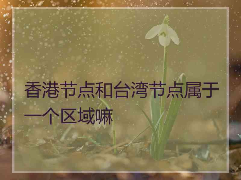 香港节点和台湾节点属于一个区域嘛