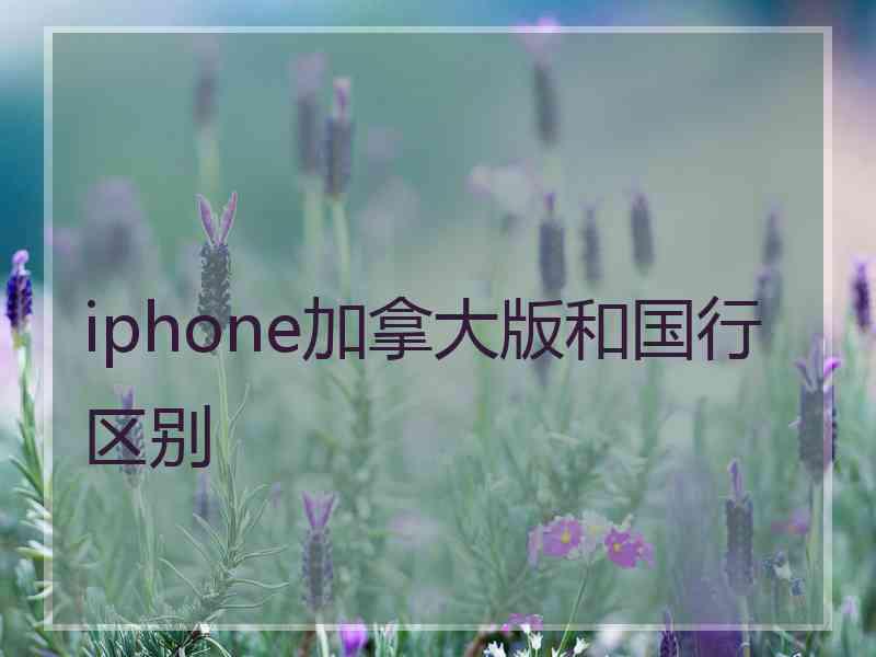 iphone加拿大版和国行区别