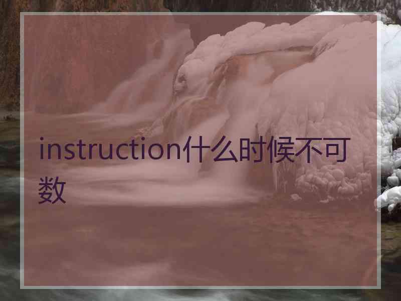 instruction什么时候不可数