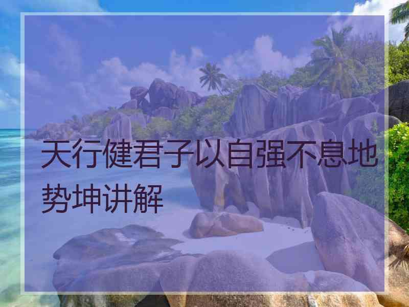 天行健君子以自强不息地势坤讲解