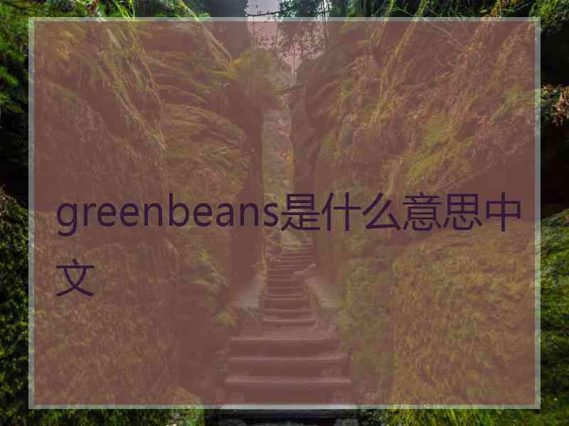 greenbeans是什么意思中文