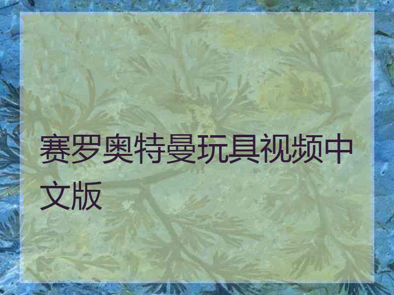 赛罗奥特曼玩具视频中文版