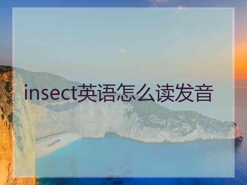 insect英语怎么读发音