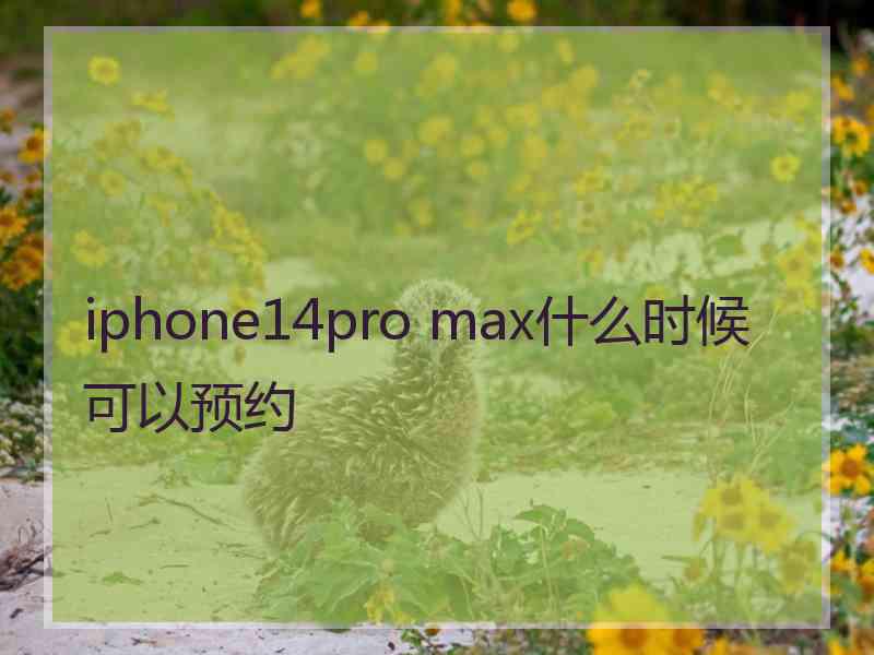 iphone14pro max什么时候可以预约