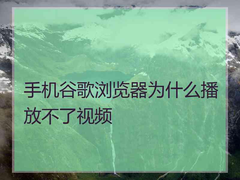 手机谷歌浏览器为什么播放不了视频