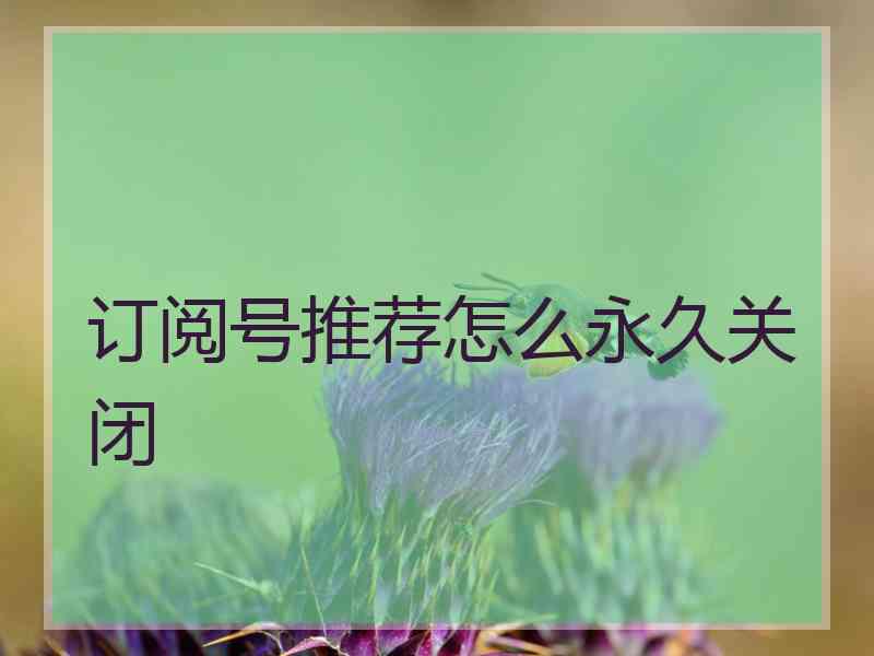 订阅号推荐怎么永久关闭