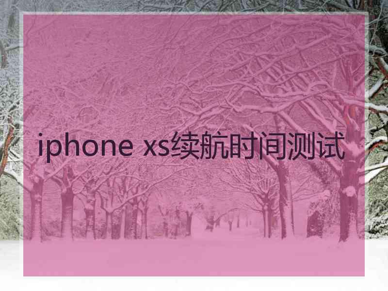 iphone xs续航时间测试