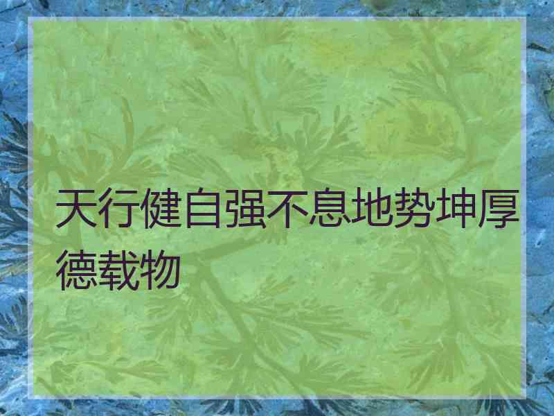 天行健自强不息地势坤厚德载物