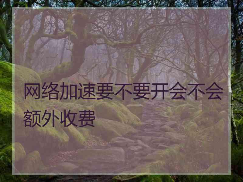 网络加速要不要开会不会额外收费