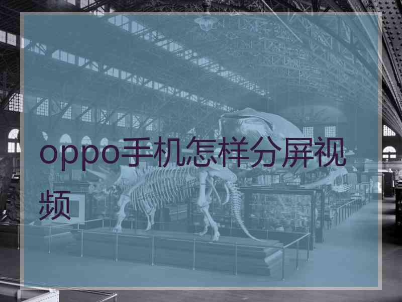 oppo手机怎样分屏视频