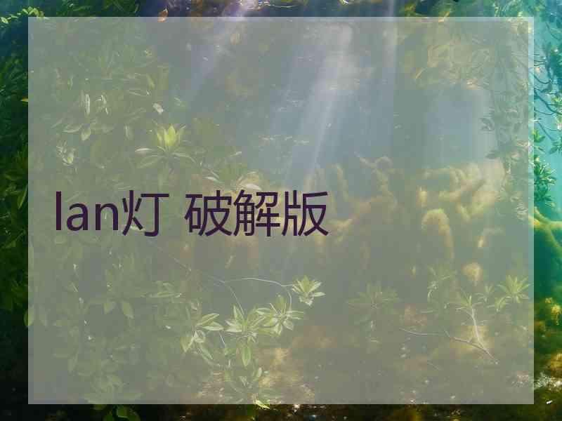 lan灯 破解版