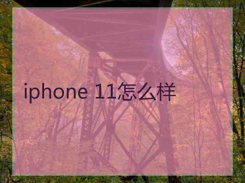 iphone 11怎么样