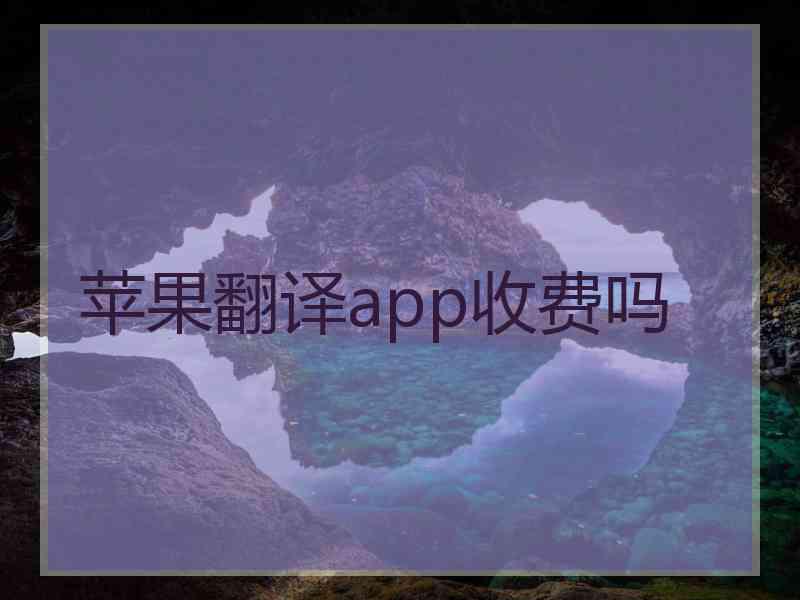 苹果翻译app收费吗