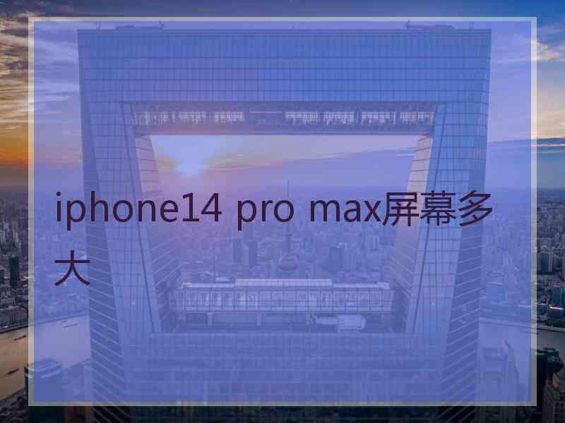 iphone14 pro max屏幕多大