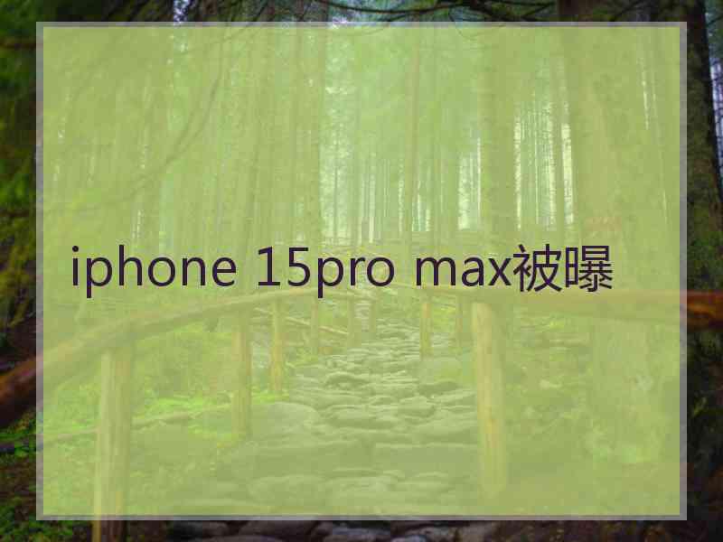 iphone 15pro max被曝