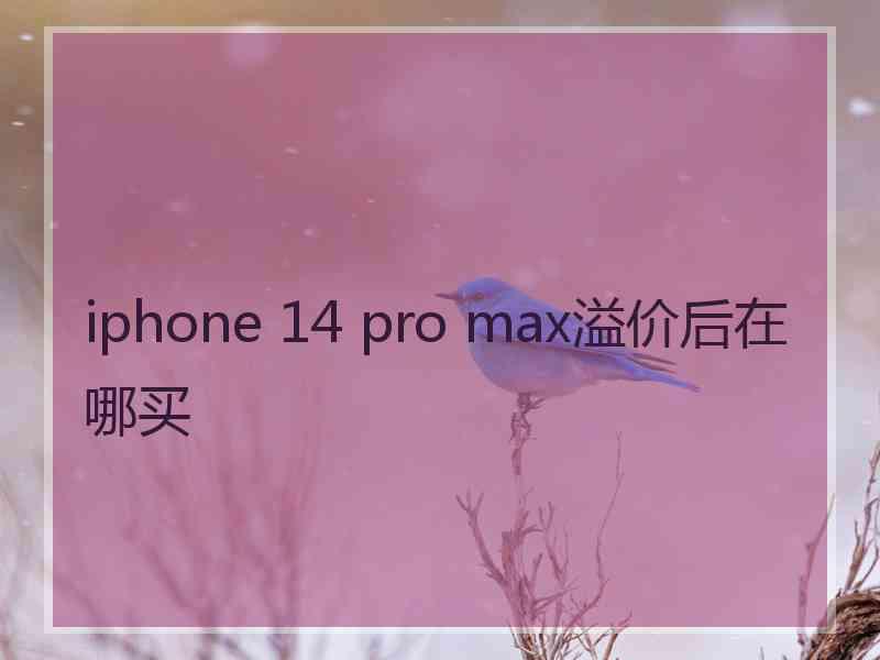 iphone 14 pro max溢价后在哪买