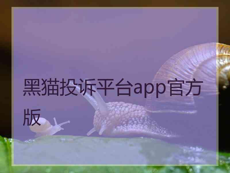 黑猫投诉平台app官方版