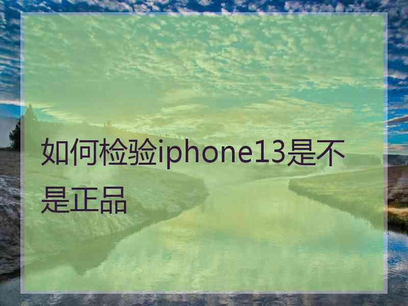 如何检验iphone13是不是正品